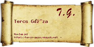 Tercs Géza névjegykártya